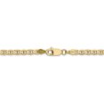 thumbnail image 3 of 14k Yellow Gold 24 Inch 3mm Concave Anchor Chain Necklace Pendant Charm, 3 of 8