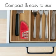 KitchenIQ 50883 EDGE GRIP 2-STAGE, RED Knife Sharpener, Standard Red/Carbide