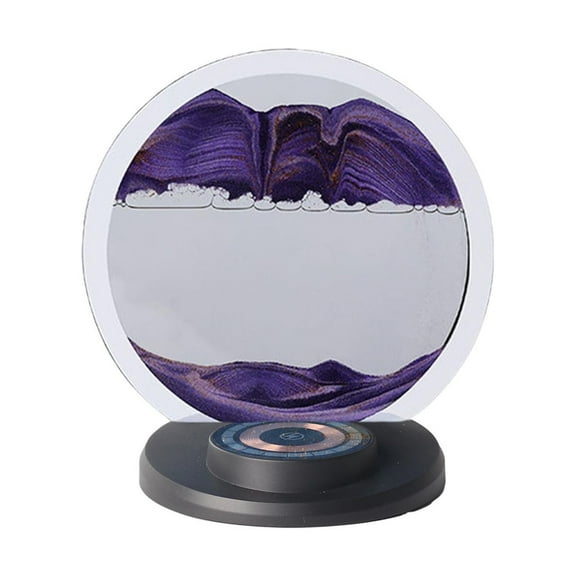 Bdday 3d Dynamic Sand Art Liquid Motion, Moving Sand Art Picture Round Glass 3d Deep Sea Sandscape In Motion Display Flowing Sand Frame Relaxing Desktop Home Office Work Decor