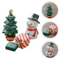 thumbnail image 2 of BERTDOMD 9-Piece Christmas Snowman Figurine Set Resin Mini Xmas Tree Decorations with Box, 2 of 6
