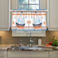 thumbnail image 2 of Yayeee Kitchen Curtains Tier Pair Light Filtering 27"x24" Rod Pocket Short Cafe Window Panel, Blue Nautical Pattern, 2 of 7