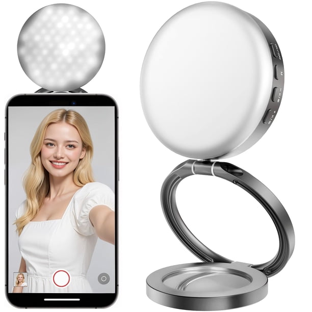 Luz LED portátil magnética gris para selfies Auriani A1
