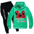 thumbnail image 1 of Juego de calamar, conjunto de chándal deportivo para niños, sudadera con capucha, pantalones, ropa, AGreen15-16 años, 1 of 2