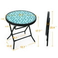 thumbnail image 4 of Sophia & William 18 inch Patio Round Folding Side Table Small Portable Bistro Coffee Table Tempered Glass Top, 4 of 6