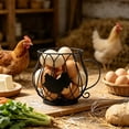 thumbnail image 6 of Rustic Vintage Chicken Wire Egg Basket With Handle for Egg Holder Fruit And Kitchen Living Room Home Farmhouse Rooster Decor Black, 6 of 6
