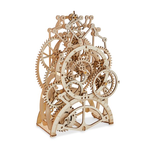 MindWare Gearjits Pendulum Clock, DIY Construction Wooden Model, 3D Building Puzzle, STEM Learning for Kids