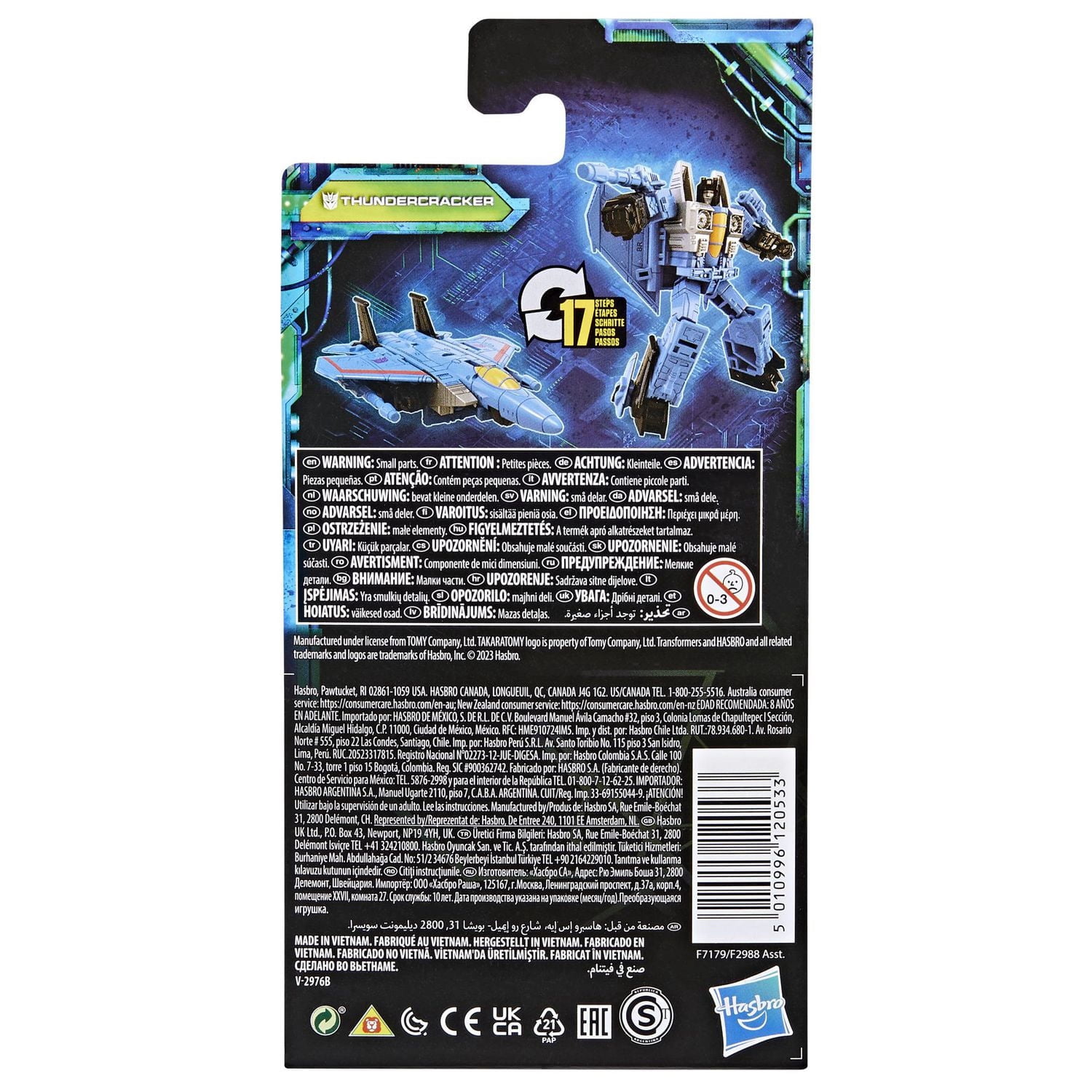 Transformers Generations Legacy Evolution, figurine Thundercracker classe Origine de 8,5 cm, pour filles et garçons, à partir de 8 ans
