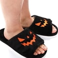 thumbnail image 2 of 1 Pair Halloween Pumpkins Plush Flip Flops Casual Home Plush Slippers for Women, 2 of 13