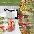 thumbnail image 3 of Electric Mason Jar Vacuum Sealer with 1800mAh Rechargeable Battery, One-Touch Operation, LED Display - Compatible with Wide & Regular Mouth Jars, Includes 20 Lids, Opener, USB Cable & Vacuum Bags -, 3 of 6