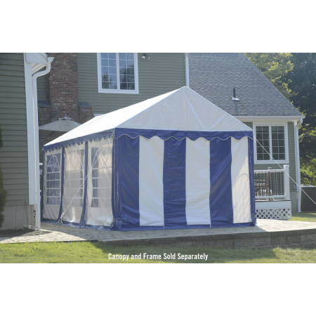 Enclosure Kit with Windows for Party Tent 10' x 20'/3m x 6m, Blue/White, (Frame and Cover Not Included)