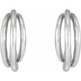 thumbnail image 2 of 925 Sterling Silver Friction Back Polished Multi- Layer Metal Hoop Earring Hoop Earring for Women, 2 of 2