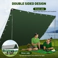 thumbnail image 7 of Heavy Duty Tarp 16 x 12 ft, Waterproof Tarps with Grommets Every 19.7", 10 Mil Thick Protective Tarps Cover, Large Multi-Purpose Tarps for Home,Boats,Cars,Camping,Protective Cover, (Green&Silver), 7 of 7