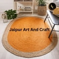 thumbnail image 2 of Jaipur Art And Craft Orange with Beige Border Handmade Oval Braided Reversible Jute Area Rug Rug Size - (8x11 Sq Feet), (96x132 Inches), (240x330 CM), 2 of 5