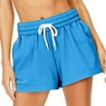 thumbnail image 4 of FAKKDUK Women's Sweat Shorts 5" 12" Drawstring Elastic Waist Cute Running Shorts Summer Casual Shorts for 2023 Womens Gym Short Pants Loose Fit, XL&Blue 1, 4 of 8