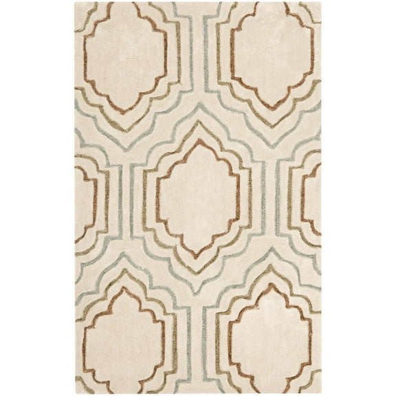 SAFAVIEH Modern Art Layne Geometric Polyester Area Rug, Beige/Multi, 2'6" x 4'
