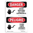 thumbnail image 1 of SignMission OS-DS-A-1218-VS-1153 12 x 18 in. OSHA Danger Sign - Do Not Open Panel Call Electrician Bilingual, 1 of 1
