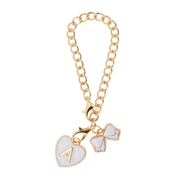 Unique Bargains 1 Pc Heart Bow Letter A Water Cup Pendant for Travelling White Alloy