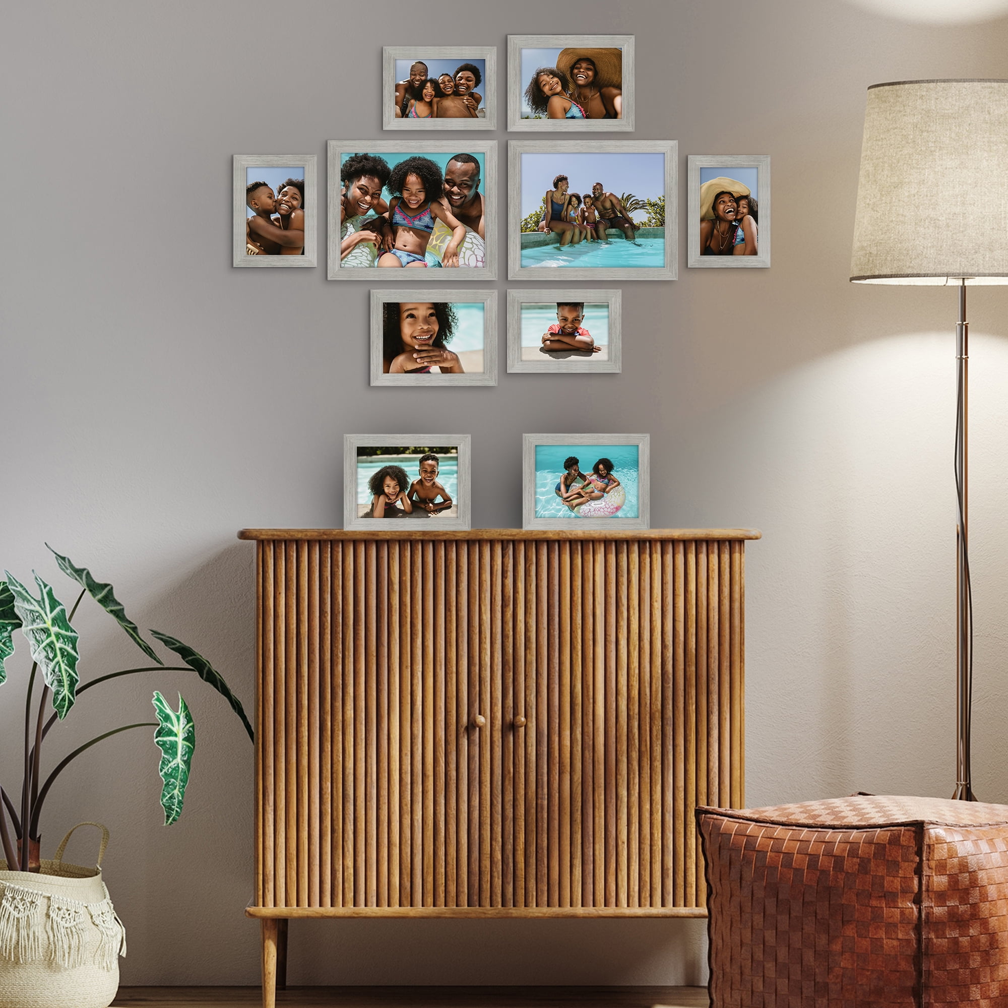 Americanflaf 10 Pack Picture Frame with Shatter-Resistant Glass 8x10, 5x7, 4x6 Gallery Wall Signature - Driftwood