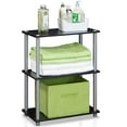 thumbnail image 3 of Furinno 10024BK/GY Turn-N-Tube 3-Tier Compact Multipurpose Shelf Display Rack, Black/Grey, 3 of 5