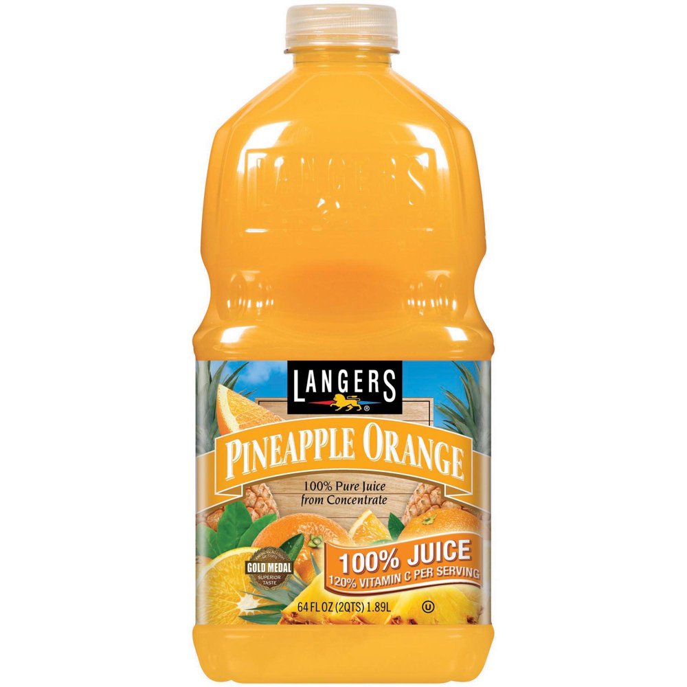 (8 Pack) Langers 100 Juice, Pineapple Orange with Vitamin C, 64 Fl Oz