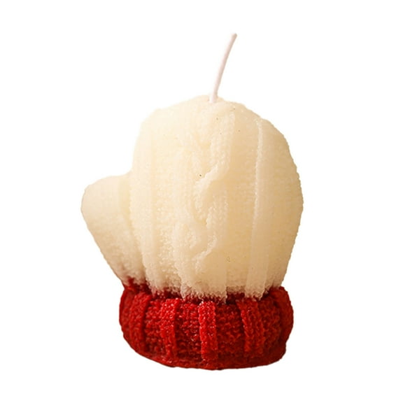 Luoshdecor Christmas Glove Candles 2.75 in, Weave Embossed Scent Candle,Holiday Gift for Home Dinner Wedding Festival Party Decoration