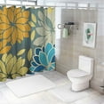 thumbnail image 7 of Chilfamy  Dahlia Pinnata Flower Shower Curtain Gray Yellow Teal Blue Bathroom Curtain Polyester Fabric White, 7 of 7