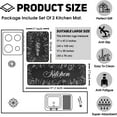 thumbnail image 5 of Set of 2 Kitchen Rugs and Mats Non Skid Washable Black Kitchen Mat Soft Super Absorbent Anti Fatigue Kitchen Mat Runner Set Doormat Bathroom 17"x47"+17"x30", 5 of 7