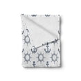 thumbnail image 2 of Anchor Soft Flannel Fleece Throw Blanket, Hand Drawn Steering Wheels and Anchors with Ropes Maritime Illustration, Cozy Plush for Indoor and Outdoor Use, 70" x 90", Navy Blue and White, by Ambesonne, 2 of 6