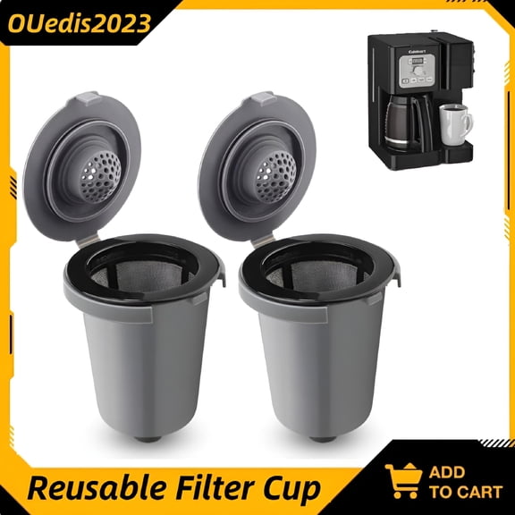 ACDANC Reusable Filter Cup,Compatible with Most K Cup Brewers,Gray (2 Pack)