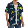 thumbnail image 4 of KLL Funny Spaceships Print Men's Shirt Short Sleeve Button Down Summer Cuba Beach Shirts- 4X-Large, 4 of 7