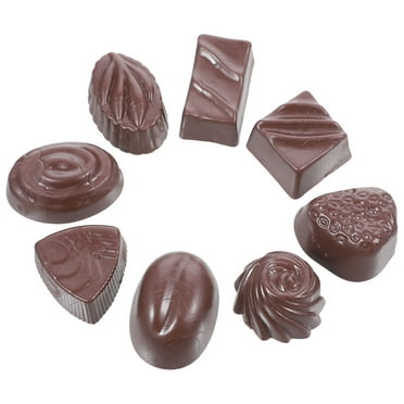 WHAMVOX Black PVC Simulated Chocolate Model for DIY Decorative Display  8pcs Realistic Children Toy