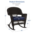 thumbnail image 4 of Jeco Rocker Wicker Chair in Espresso with Blue Cushion (Set of 2) Brown, 4 of 9
