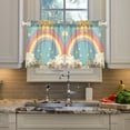 thumbnail image 2 of Yayeee Kitchen Curtains Tier Pair Light Filtering 27"x36" Rod Pocket Short Cafe Window Panel, Retro Beige Rainbow, 2 of 7