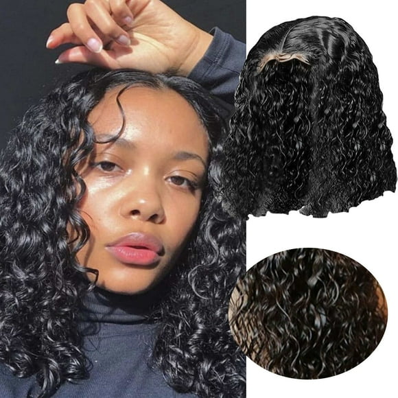XIAQUJ European and Short Curly Hair African Small Curly Head Fiber Head Cover Black