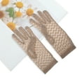thumbnail image 5 of Unique Bargains 1 Pair Sunblock Mittens Ditsy Floral Lace Sun Block Driving Gloves for Women Coffee Color, 5 of 5
