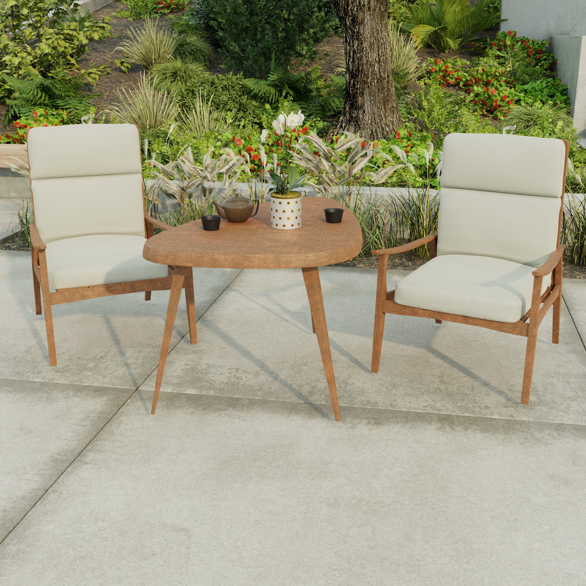 Jordan Manufacturing 44" x 22" McHusk Stone Grey Crosshatch Rectangular Outdoor Chair Cushion with Ties and Hanger Loop