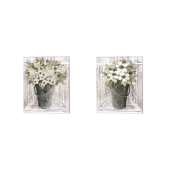 Great Art Now Galvanized Paris & Le Marche by Cindy Jacobs 2 Piece Canvas Art Set Each 12"W x 15"H