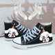 thumbnail image 2 of Kuromi Cinnamon Dog Melody primavera y verano lindos zapatos de lona altos combinables para estudiantes femeninas zapatillas informales con grafiti, 2 of 5