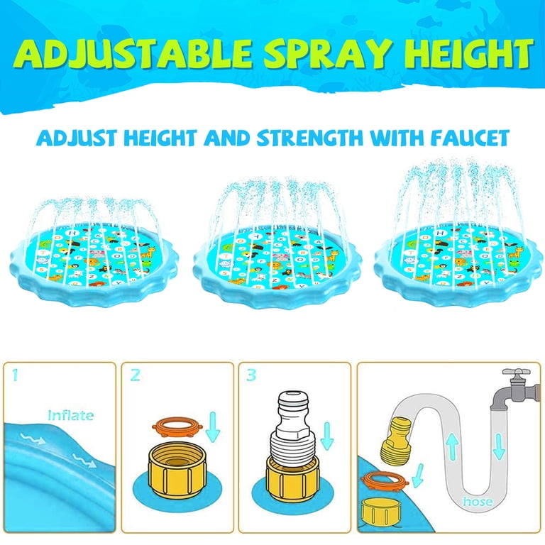 KOPPOP 68" Educational Splash Pad, Blue Sealife photo 3