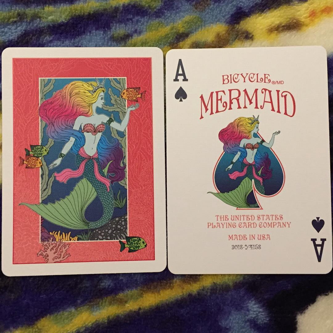 Bicycle Mermaid Coral Game Cards