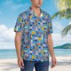 thumbnail image 3 of Fotbe Cute Flat Fish Camisa Hawaiana para Hombre Unisex – Camisa Casual de Verano con Botones de Manga Corta de Algodón y Lino,3X-Large, 3 of 7