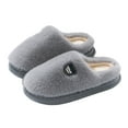 thumbnail image 4 of Viluyesy Mens Fuzzy Slippers, Memory Foam Plush Lining Slip-On Winter Cozy Warm Indoor Shoes Gray, 4 of 5