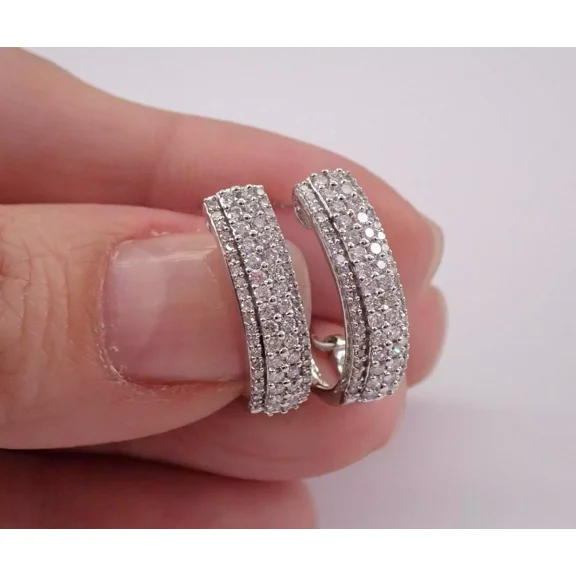 2Ct Lab Created Round Diamond Leverback Hoop Earrings in 14K White Gold Plated
