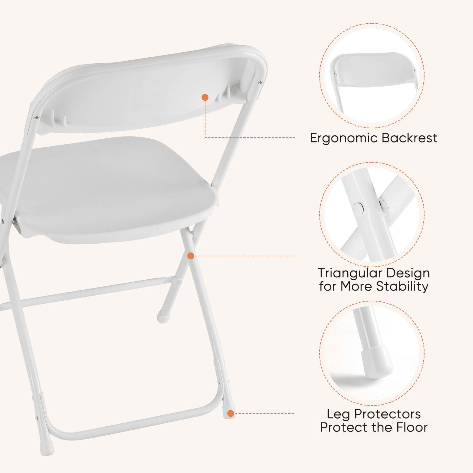 MAYEERTY 4 Piece Folding Chair Indoor Outdoor Portable Stackable