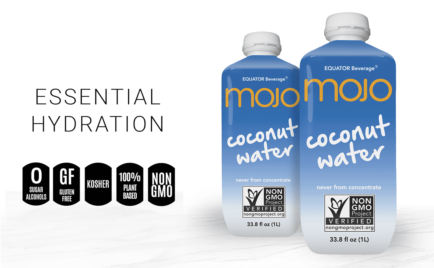 MOJO Coconut Water | Hydration Drink & Sports Drink | Electrolytes Beverage 1043 mg | Vitamin B & C | Hydration Drink for Skin & Body | 33.8 Oz (Pack Of 6)