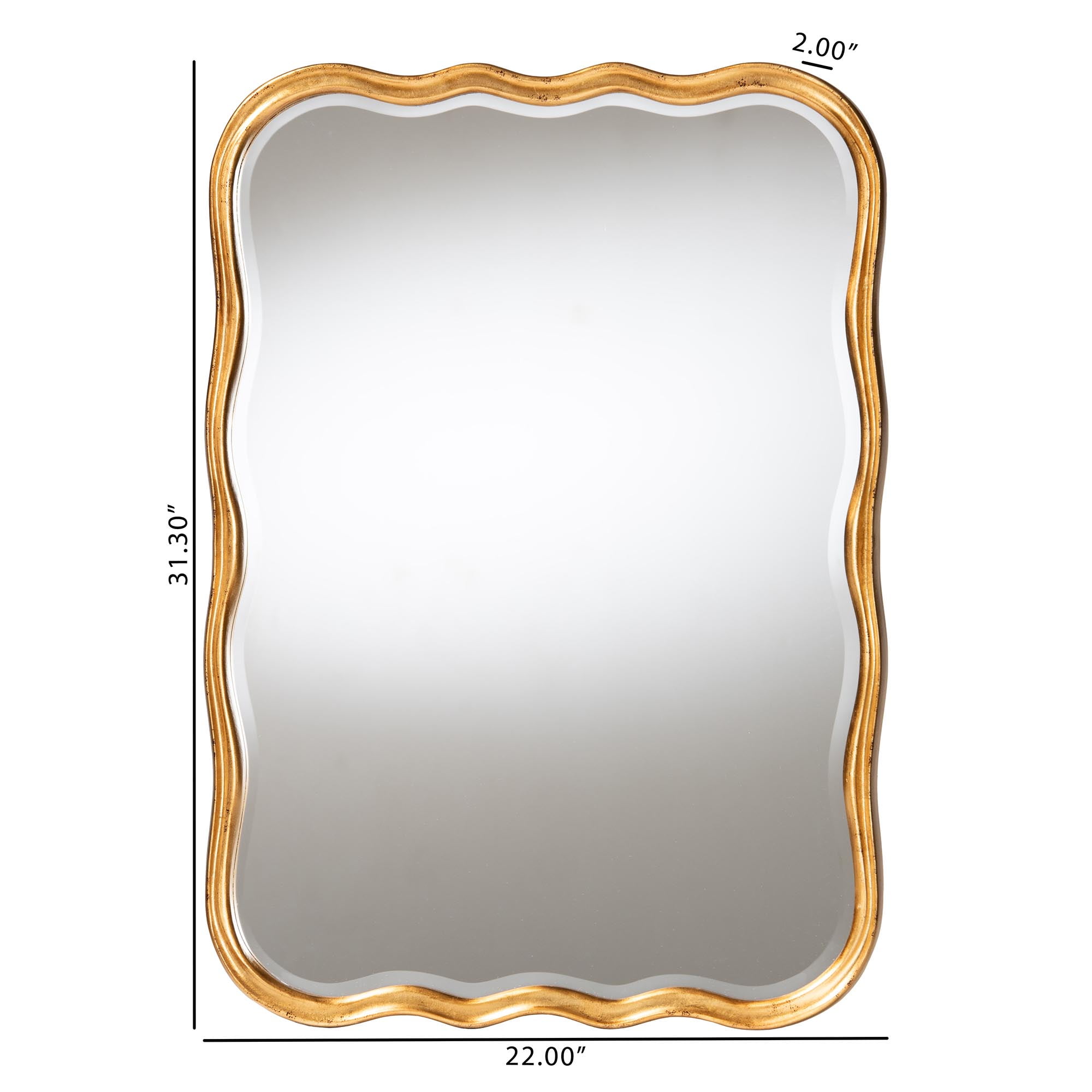 Baxton Studio Fredrika Vintage Mirror, Antique Goldleaf