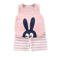 thumbnail image 5 of 2Pcs Baby Girls Outfit Clearance Toddler Kids Baby Boys Girls Fashion Cute Sleeveless Vest ShortsPrint Casual Suit, 5 of 5