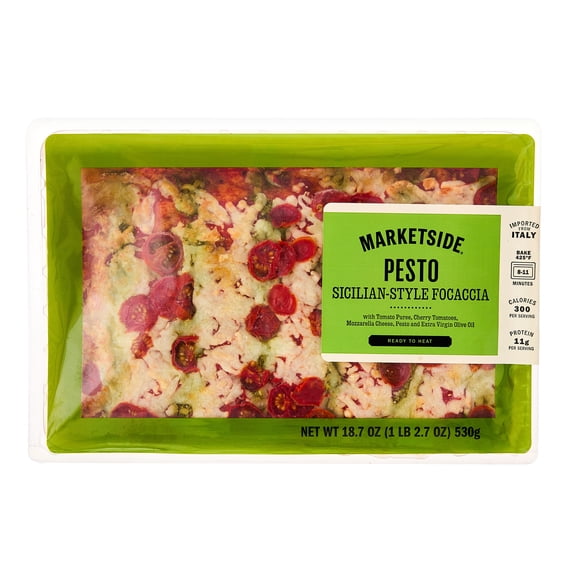 Marketside Sicilian-Style Focaccia Pesto Pizza,