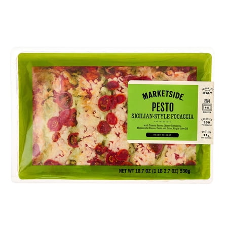 Marketside Take and Bake Sicilian-Style Focaccia Pesto Pizza, 18.7 oz (Refrigerated)