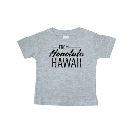 

Inktastic From Honolulu Hawaii in Black Distressed Text Gift Baby Boy or Baby Girl T-Shirt
